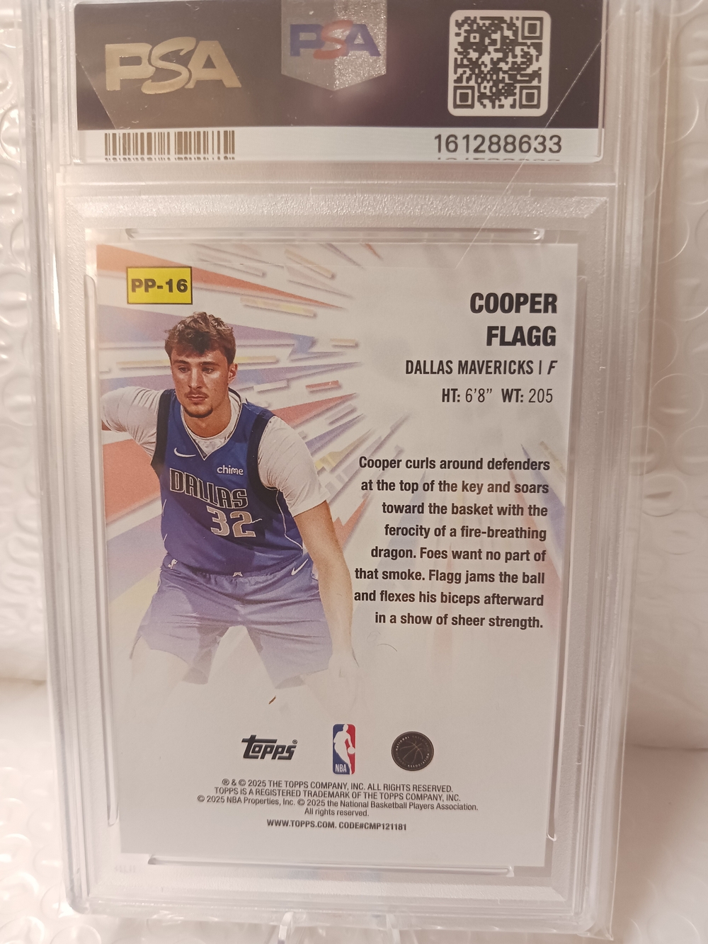 2025Topps Cooper Flagg Blue Multicolor Power Players PSA 9 MINT - Picture 3 of 3